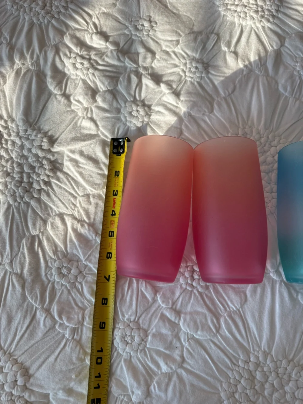 Frosted Ombre Drinking Glasses - Set of 4 (Pink & Blue/Teal)